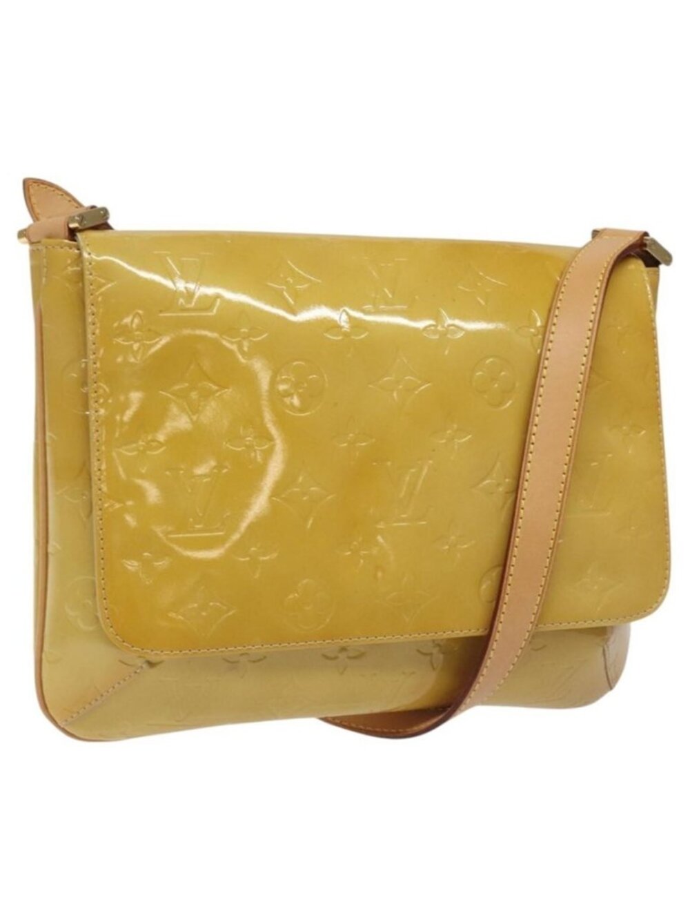 Authentic LOUIS VUITTON Monogram Vernis Thompson Street Bag Beige M91301 LV